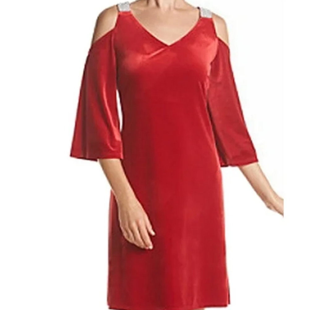 Red velvet dress